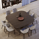 mesa de comedor contemporánea / de roble / con base de roble / con base metálica lacada
