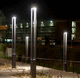 columna luminosa contemporánea / de acero inoxidable / de vidrio / LED