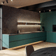 cocina contemporánea / de acero / de material laminado / de madera