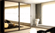 armario contemporáneo / de madera / con puerta corredera / con espejo