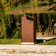 cubo de basura público / autoportante / de aluminio / de acero con revestimiento en polvo