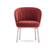 sillón contemporáneo / de tejido / de cuero / de metal