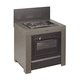 cocina con horno de gas / 2 fuegos / 1 horno / gris