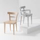 silla contemporánea / de interior / de tejido / de cuero