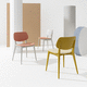 silla contemporánea / de interior / de tejido / de cuero
