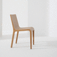 silla contemporánea / de roble / de madera maciza / con base de madera lacada