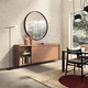 aparador contemporáneo / de madera lacada mate / de vidrio / con puerta corredera