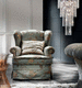 sillón de estilo / de textil / con orejas / Bergere