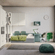 habitación para niños blanca / verde / de madera / para niña