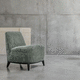 sillón bajo contemporáneo / de tejido / de roble / gris