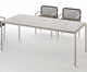 mesa contemporánea / de aluminio / de material laminado / con base de acero inoxidable
