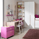 habitación para niños blanca / rosa / de madera