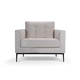 sillón contemporáneo / de tejido / blanco / beis