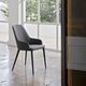 silla contemporánea / de interior / de cuero artificial / con base metálica