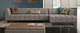sofá modular / contemporáneo / de cuero / gris