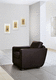 sillón contemporáneo / de cuero / de madera / con funda extraíble