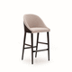 silla de bar contemporánea / de interior / de tejido / con base de madera