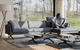 sofá modular / contemporáneo / de tejido / gris