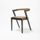 silla contemporánea / de interior / de cuero / con base de haya