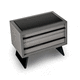 mesilla de noche contemporánea / de madera / con base metálica / rectangular