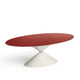 mesa de comedor contemporánea / de chapa de madera / de cerámica / con base metálica pintada