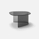 mesa de centro contemporánea / de vidrio / de bronce / con base curvada
