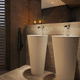 lavabo con base / de mineral compuesto / de resina / de resina mineral