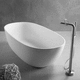 bañera ovalada / en isla / para vivienda / de mineral compuesto