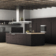 cocina de estilo industrial / de chapa de madera / en L / con isla