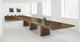 mesa de reuniones contemporánea / de madera / rectangular / con almacenamiento