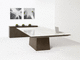 mesa de reuniones contemporánea / de material laminado / rectangular / con toma de corriente integrada