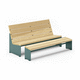 banco contemporáneo / de madera aceitada / de pino / de aluminio