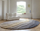alfombra contemporánea / con motivos decorativos / de lana / rectangular