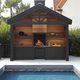 chimenea de leña / encastrable / Cara única / de jardín