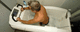 bañera independiente / de resina / profunda / con puerta