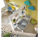 habitación para niños amarilla / de madera lacada / unisex