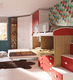 habitación para niños azul / roja / de madera lacada / unisex