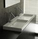 lavabo sobre mueble / de cerámica / doble / rectangular