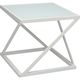 mesita auxiliar contemporánea / de vidrio / aluminio / con base de aluminio