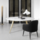 mesa de comedor contemporánea / de mármol / con base metálica / redonda