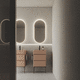 espejo para baño de pared / contemporáneo / ovalado / blanco