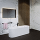 bañera ovalada / independiente / de fibra acrílica / contemporánea