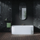 bañera ovalada / en isla / de fibra acrílica / contemporánea