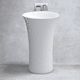 lavabo con base / de mármol / circular / con 1 orificio
