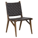silla contemporánea / de interior / de cuero / con base de madera