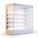 vitrina refrigerada de estantes / para comercio / de acero inoxidable / blanca