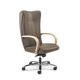 sillón de oficina contemporáneo / de cuero / de haya / de aluminio
