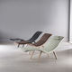 chaise longue contemporánea / de tejido / de cuero artificial / de madera