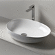 lavabo sobre mueble / de cerámica / ovalado / sin orificio