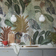papel pintado contemporáneo / de fibra de vidrio / con motivos florales / aspecto tela